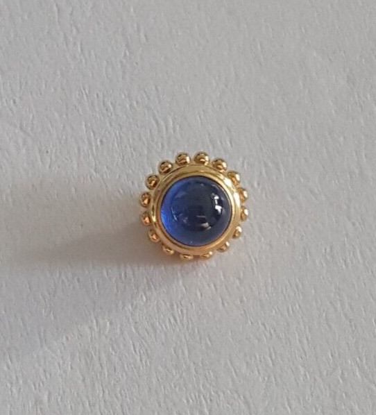 Cartier Undercut Gold Plated Crown With Blue Cabochon Stone