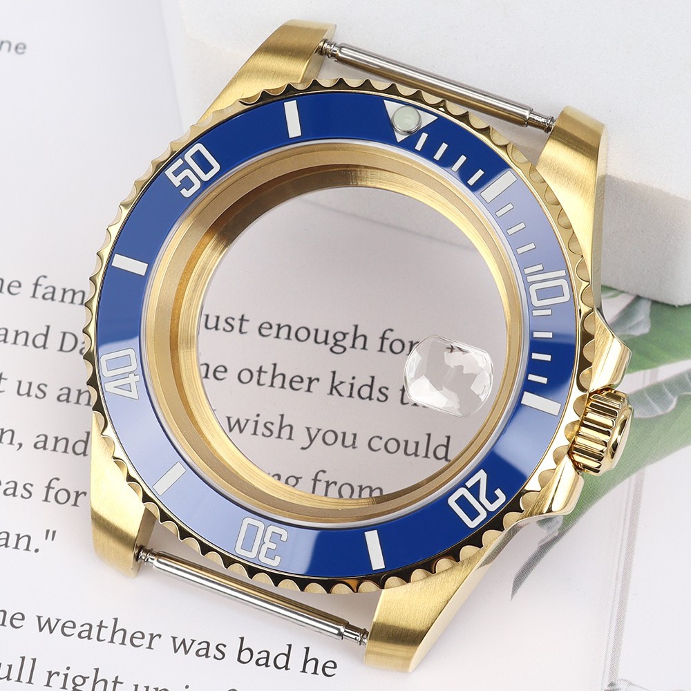 Sapphire 40mm Brushed Steel Watch Case SUB Bezel 10ATM For Seiko NH35 36 ETA2824