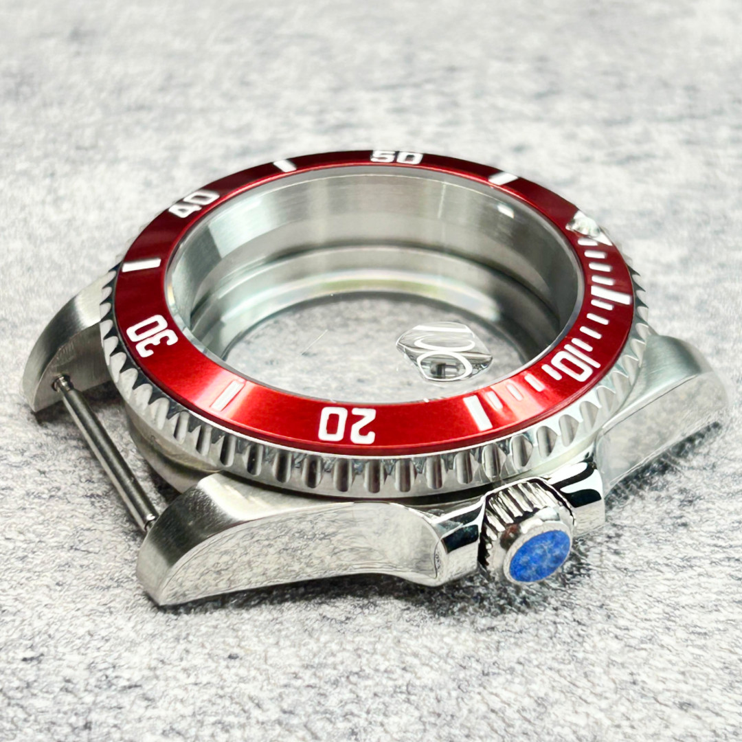 40mm Red Bezel Sapphire Glass 200M Waterproof Watch Case Fit NH34 NH35 NH36 Mod