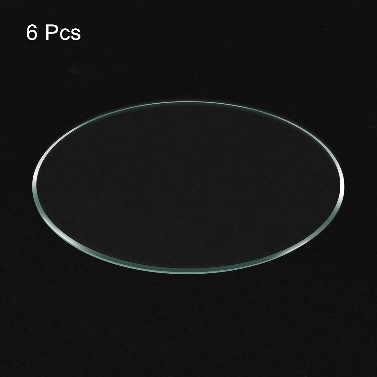 6-Pack 43mm Round Flat Mineral Watch Crystal Glass Lens