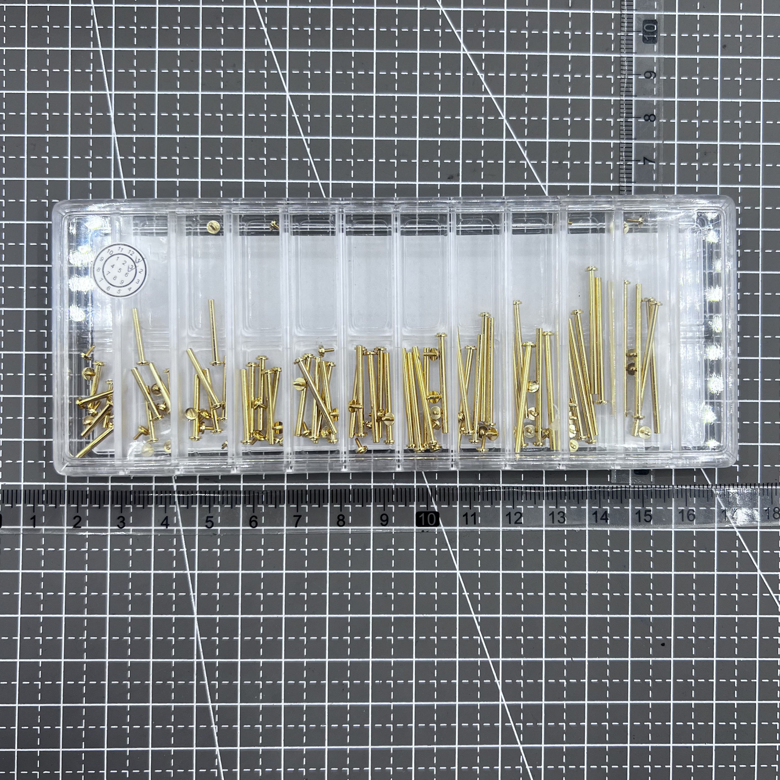 1.5mm Gold 11 Sizes 55PCS Watch Screw Type T-Bar Assortment Kit Made of Brass