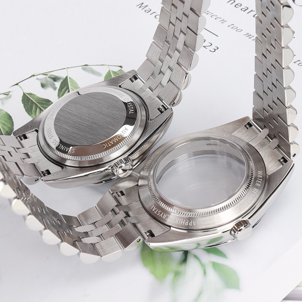 40mm Oyster Date Watch Case+Jubilee Bracelet Sapphire For Seiko NH35 36 Movement