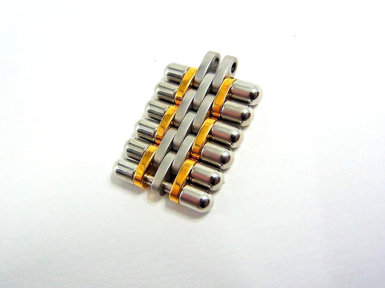 Cartier Must 21 Watch 15mm Genuine Link 18K/SS Band Bracelet Parts 3pcs set Mint