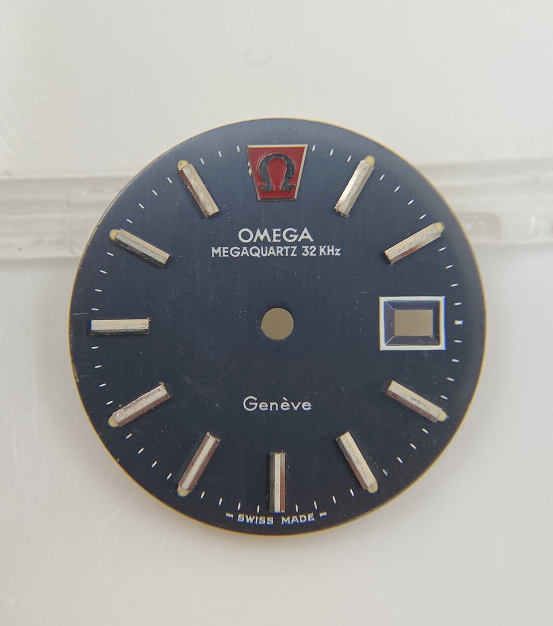 Original Omega Geneve Megaquartz Caliber 1360 Navy Blue Date @3 22.5mm Dial