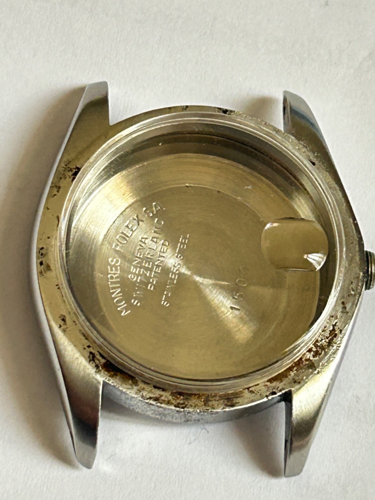 Vintage Rolex men Oyster Date Perpetual steel case Ref 1500 without bezel