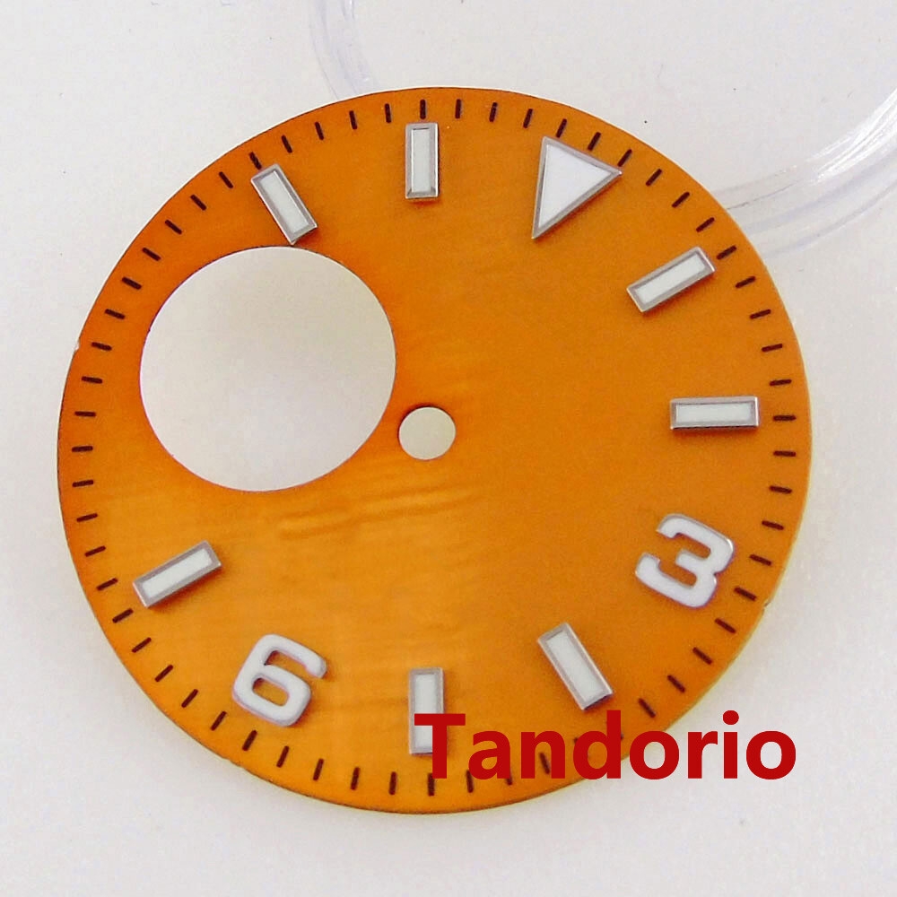 29mm Sterile Black Green Orange Blue White Watch Dial Fit NH38A Movement