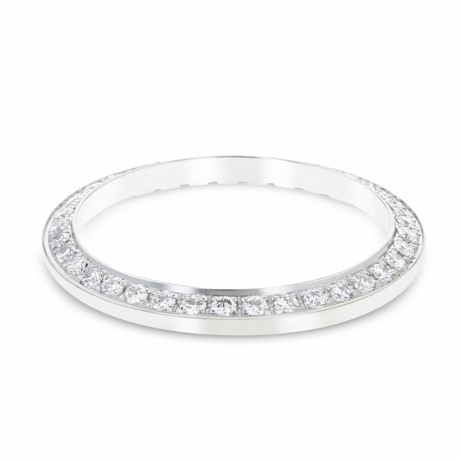 WHITE GOLD .70CT BEAD PAVE NATURAL DIAMOND BEZEL FOR ROLEX 76080, 76094, 76180