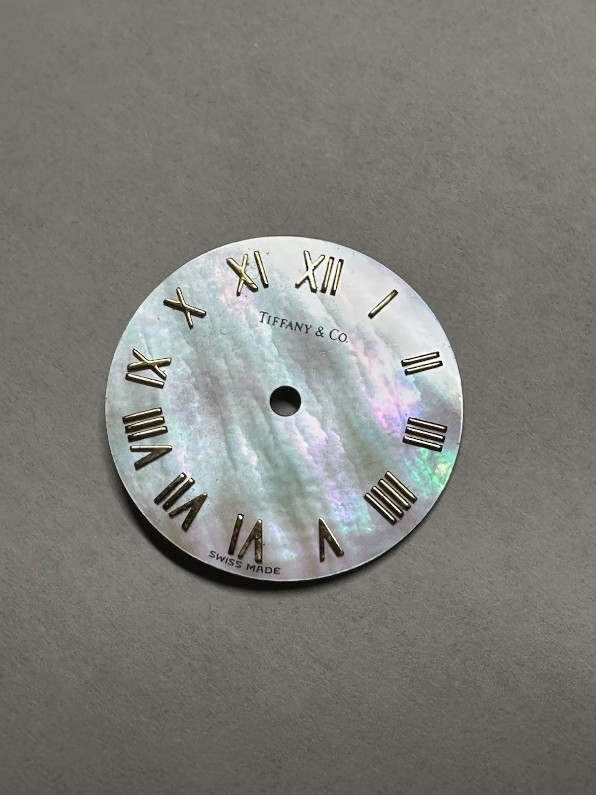 Tiffany & Co 17mm Mother Of Pearl Watch Dial w/ Gold Roman Numerals