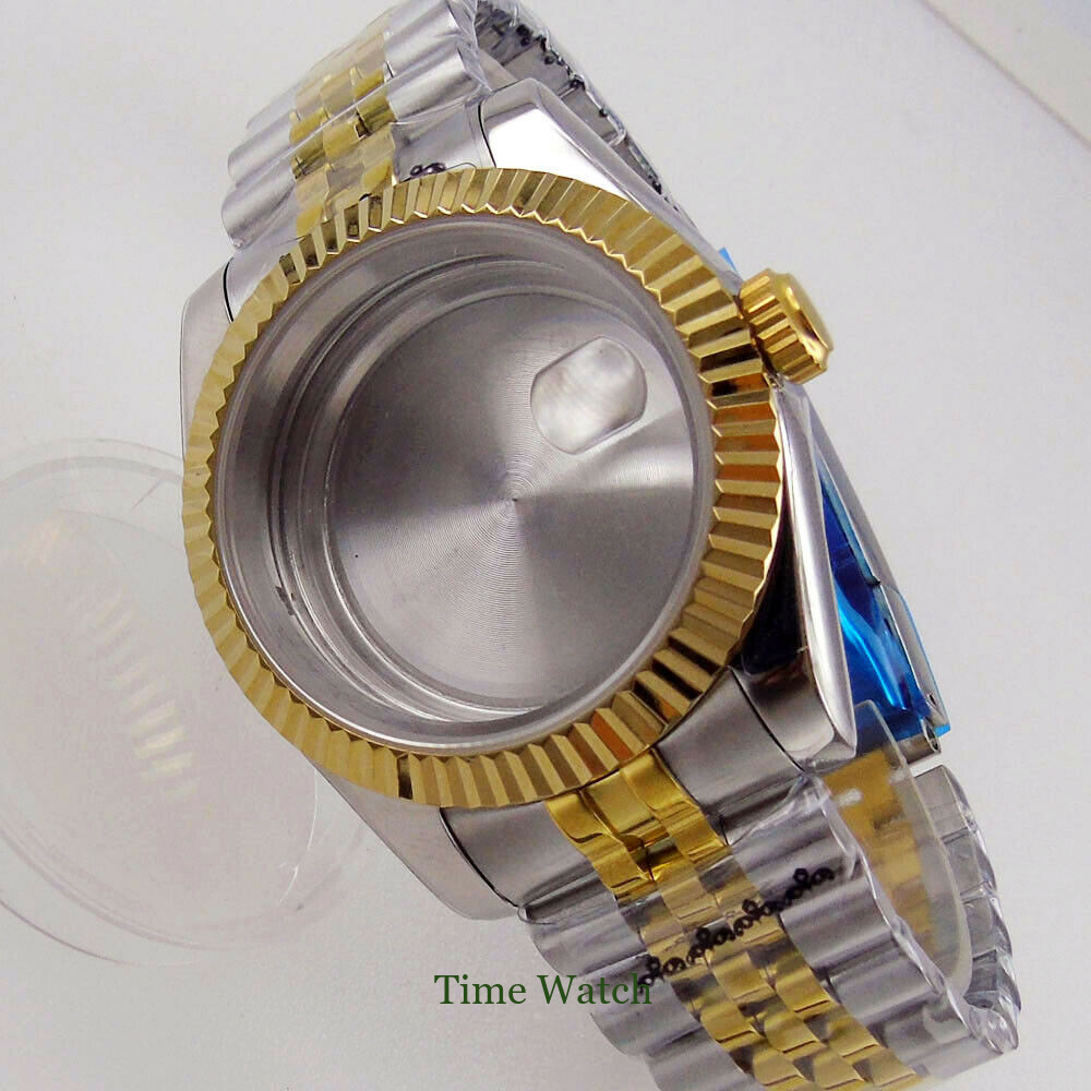 39/36mm Gold Watch Case Fit NH35 Miyota8215 DG2813 ETA2824 PT5000 Sapphire Glass
