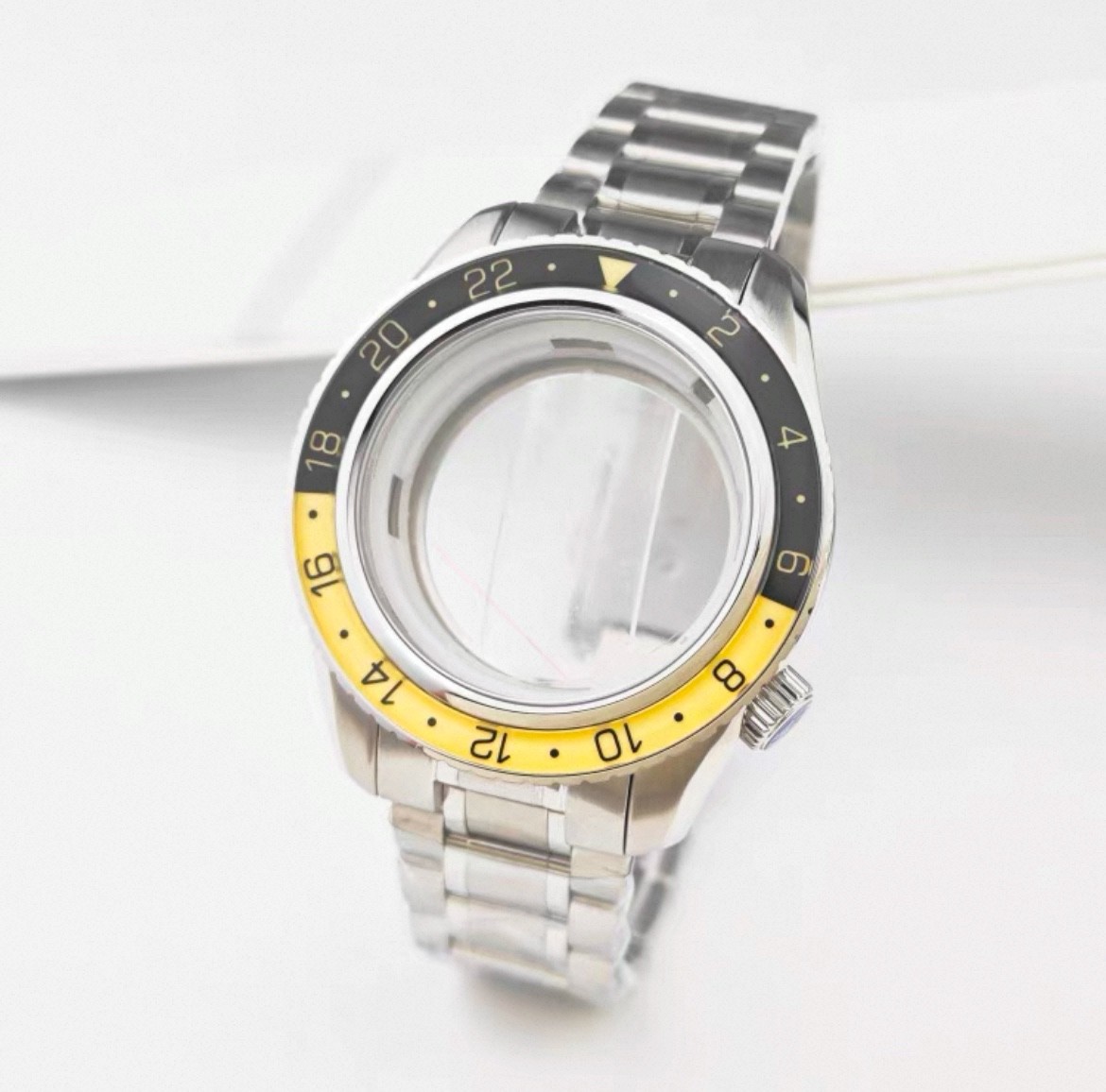 NH34 Case 44mm GS Tai Chi Circle Sapphire Case BGW9 Lume for NH35/NH34 Movements