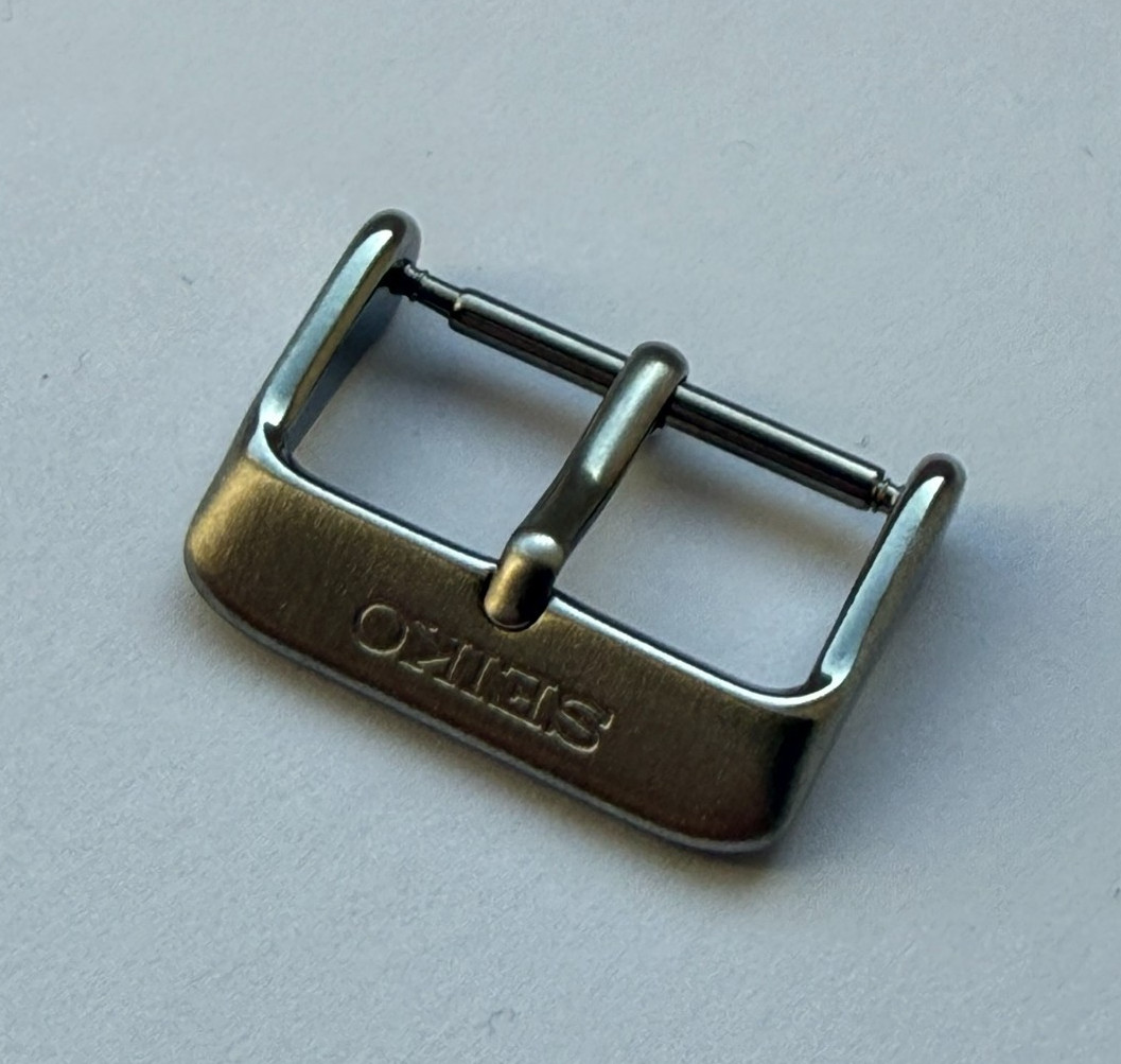 Genuine Original Seiko Brushed Steel Watch Pin Buckle 20mm Leather Rubber Strap