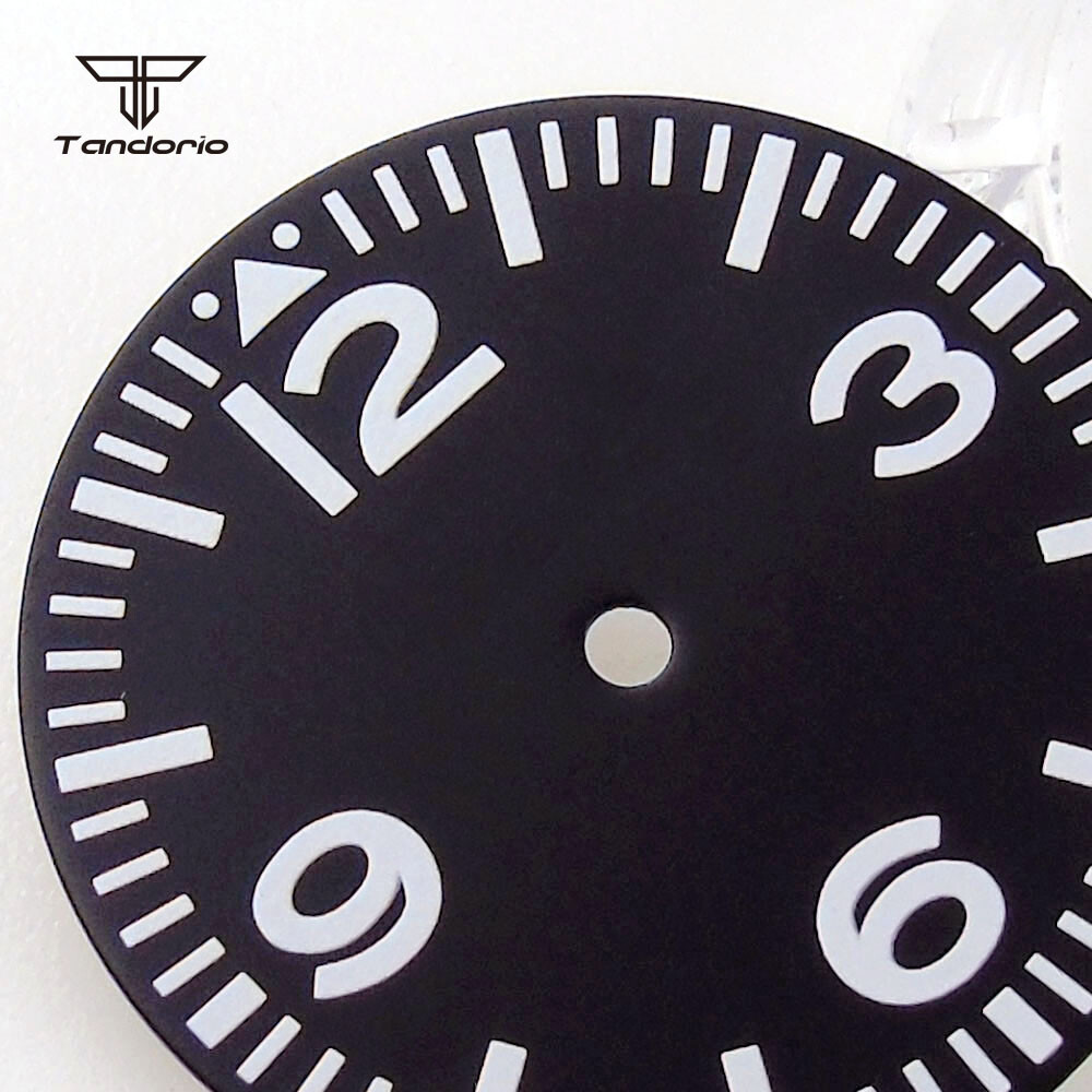 29mm Watch Dial White Marks Green Luminous Fit NH35 NH36 Miyota82 Series DG2813
