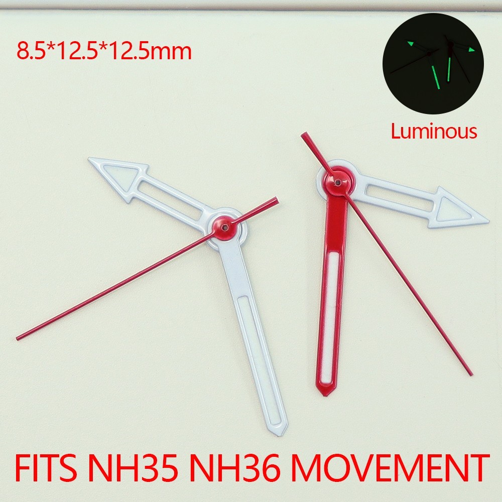Red Watch Hands Repair Modify Samurai Mod C3 Luminous For Seiko NH35 36 Movement