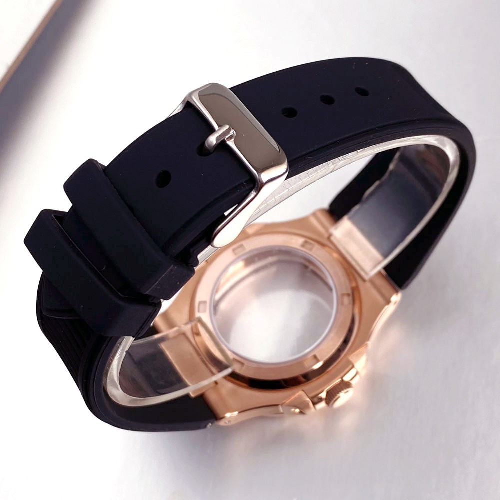 40mm Rose Gold Nautilus Watch Case Sapphire 20ATM For NH35 NH36 NH38 ETA2824