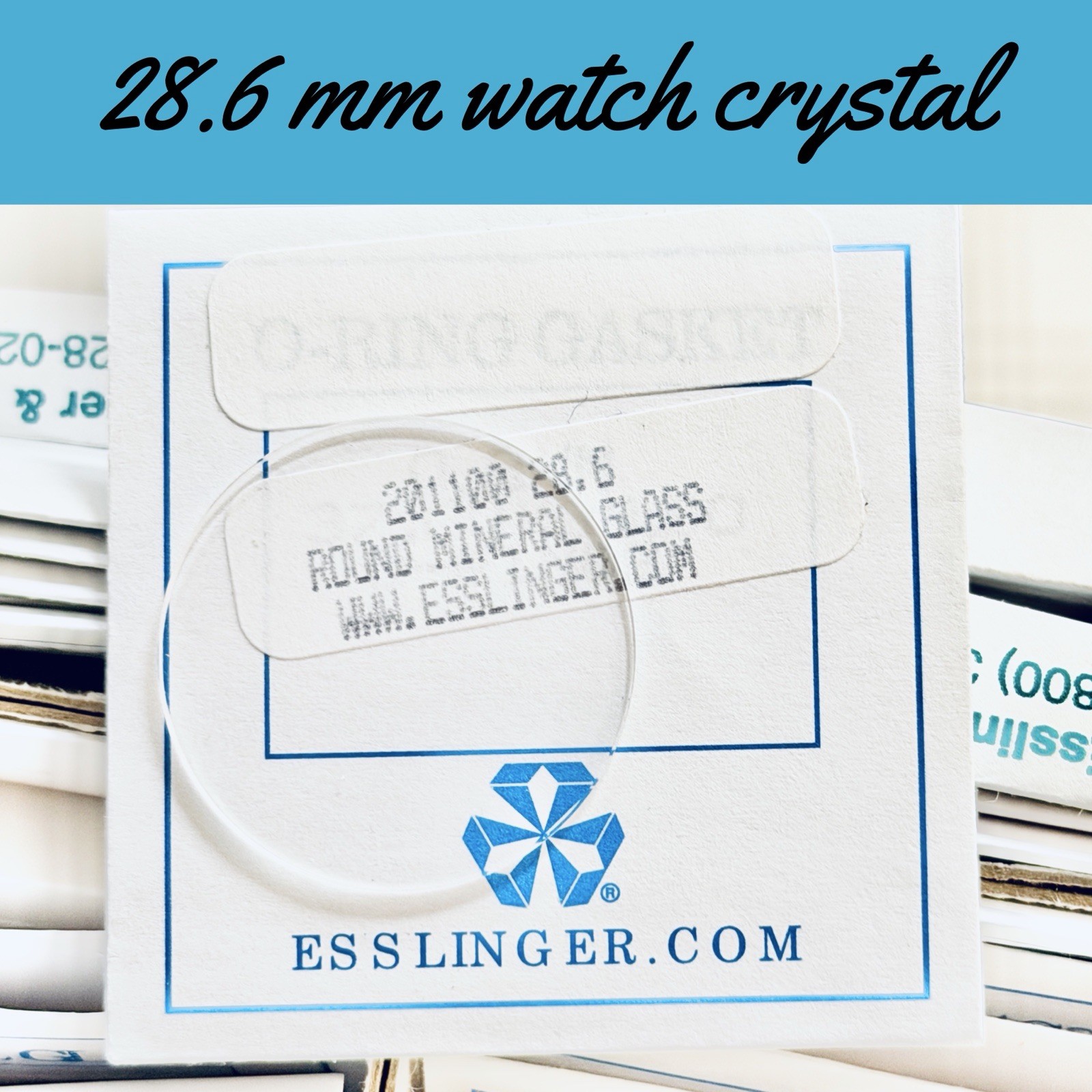 New 28.6 mm X 1 mm Watch Crystal – Flat Round Mineral Glass