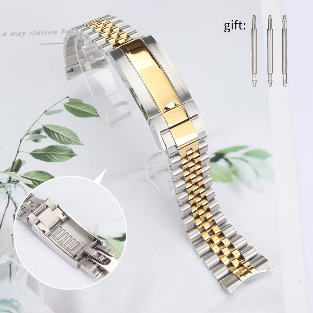 STAINLESS Jubilee Bracelet 20MM Folding Clasp Glide Lock Oyster Perpetual Strap