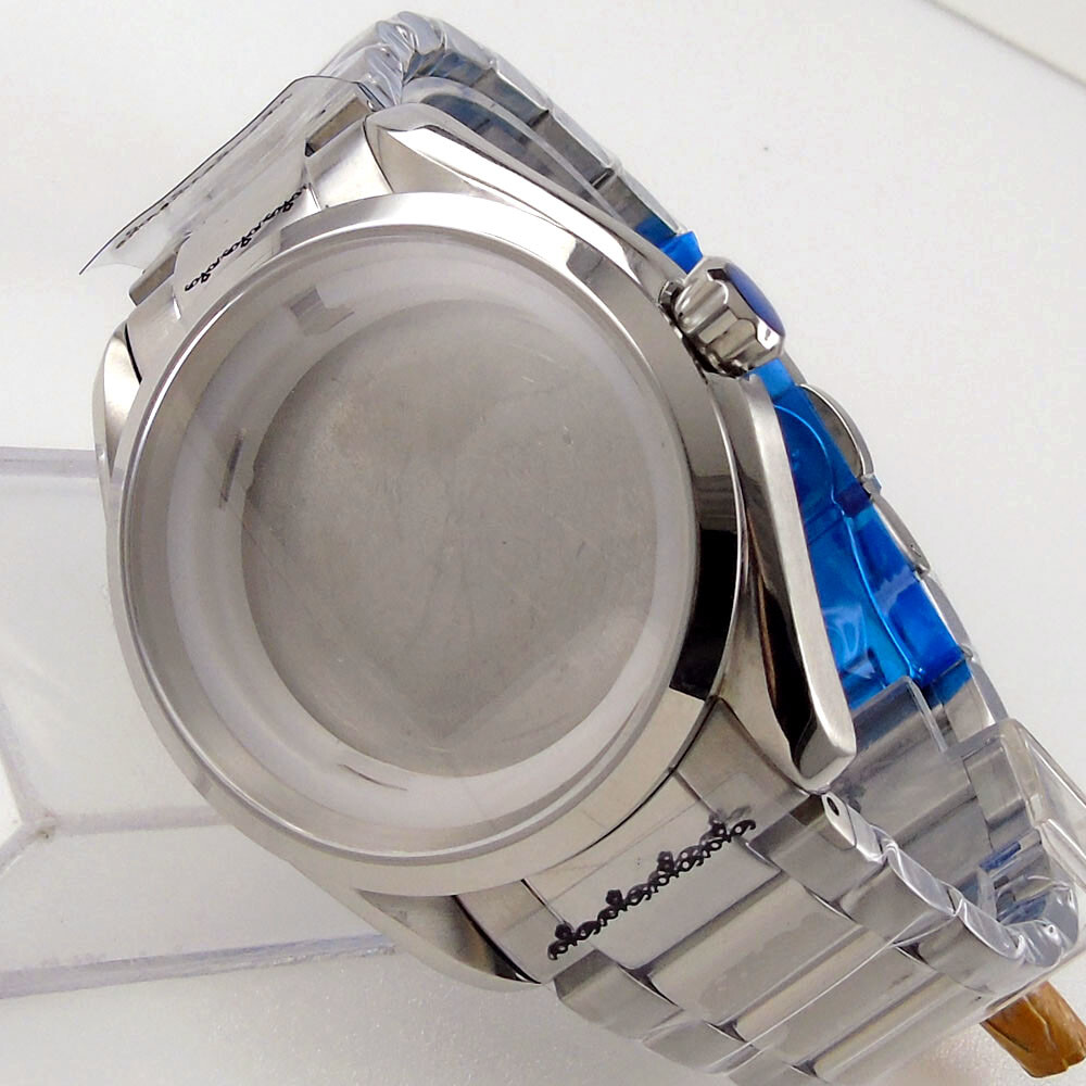 For NH35A NH36A Automatic Movement Watch Case Sapphire Glass Polished Bezel