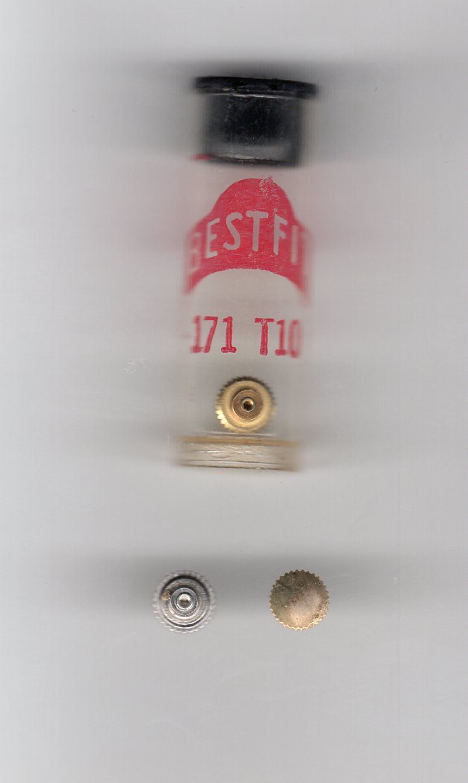NOS WATCH CROWN Dustproof 5.7mm Medium TAP 10 GOLD or silver Tone Btl 171