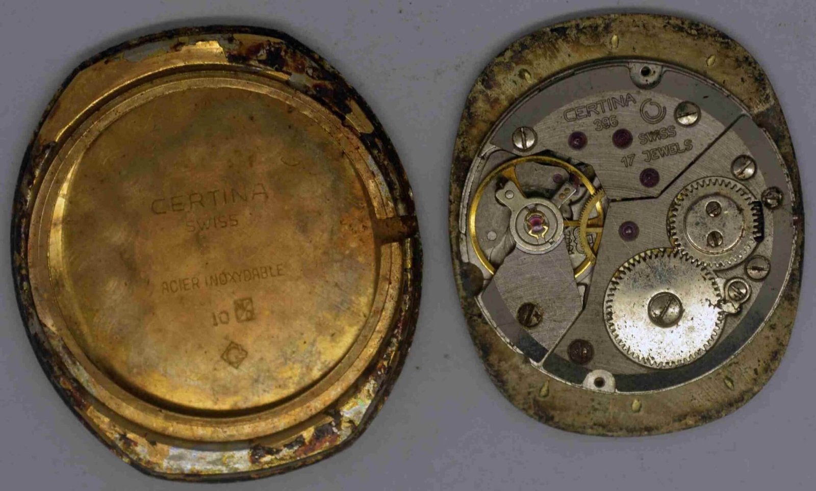Vintage CERTINA Movement & Dial. Cal: 396 (7001). For Parts