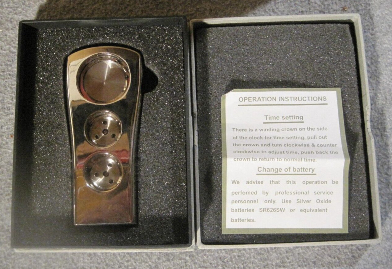 Decorative Brass Telus Temperature Relative Humidity Timepiece – Needs Batteries