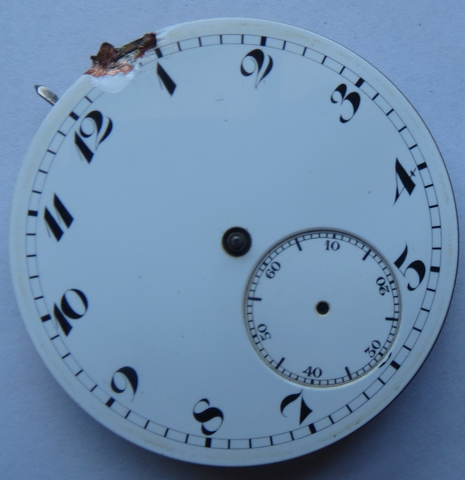 International Watch Co. chronometer pocket watch movement & enamel dial