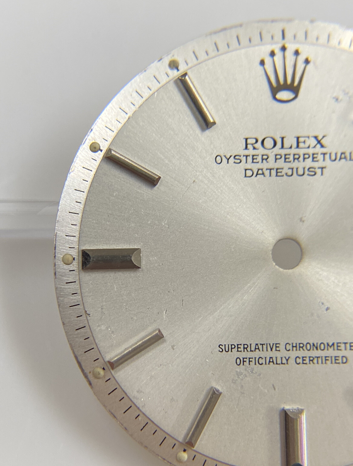 Genuine Vintage Rolex 36mm Datejust Silver Pie Pan Watch Dial 1600 1601 1603 #36