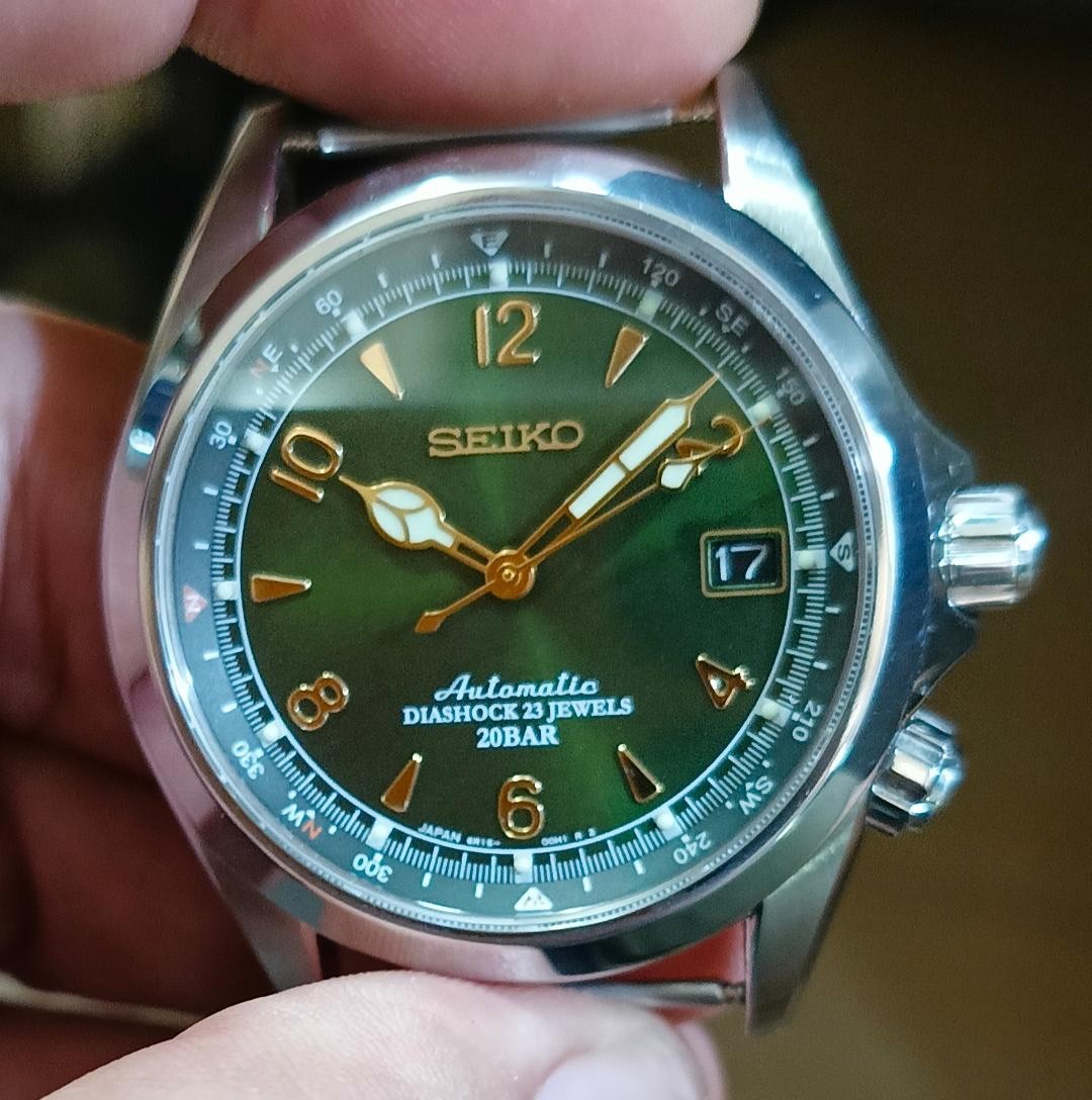 SEIKO GREEN ALPINIST SARB017 6R15-00E1 YEAR 2008 AUG HEAD -/+8SPD TIME ACCURACY