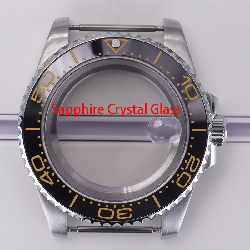 40mm Luxury Watch Cases Ceramic Bezel Sapphire Glass For Nh35 Eta 2824 Movement