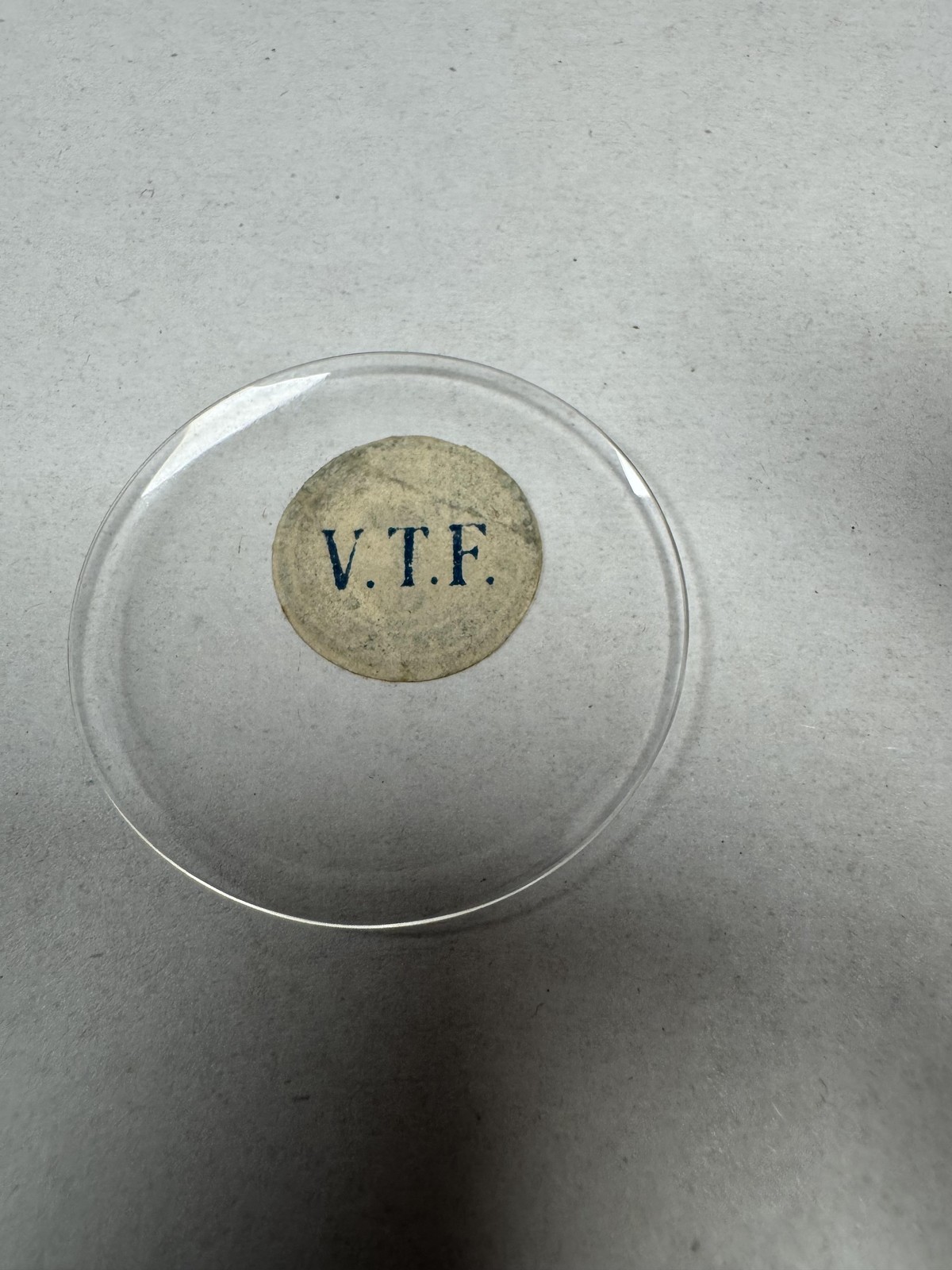 Vintage V.T.F. Pocket Watch Mineral Crystal Domed 34.99mm 15 8/16 11 6 Clear
