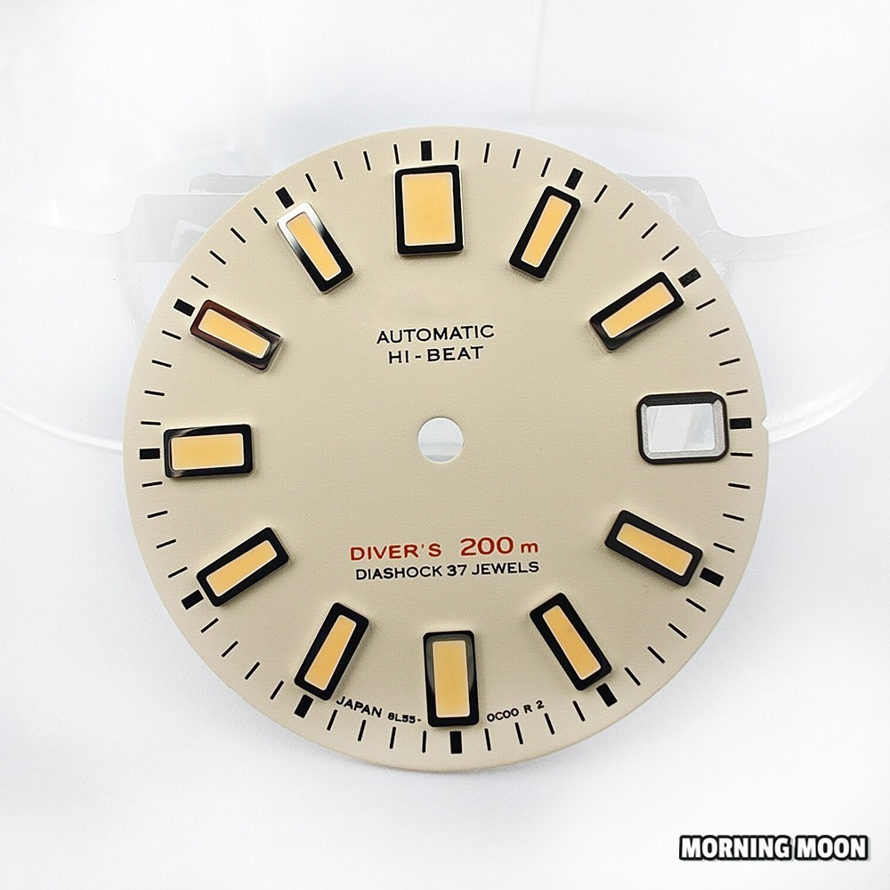 28.5Mm 62Mas Sunburst Pattern Watch Dial Green Lume for Nh35 Nh36 4R Movement