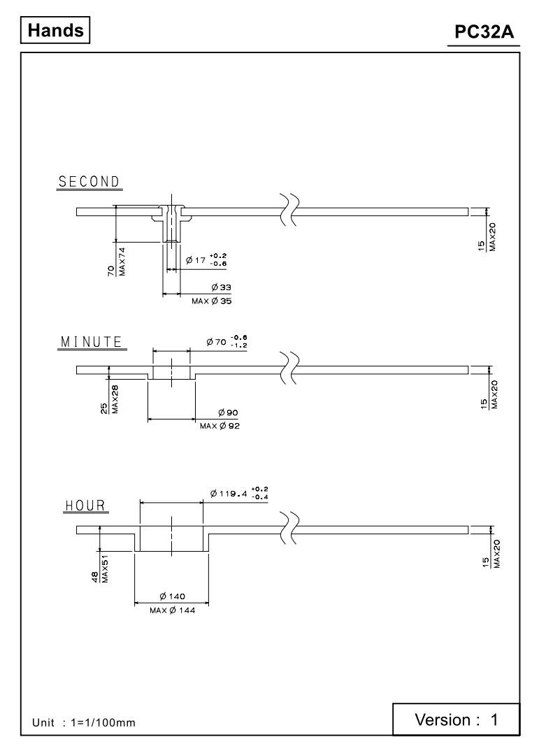 23.7mm 32,768 Hz Frequency Date At 3 Quartz Watch Movement PC32A w/ Winding Stem
