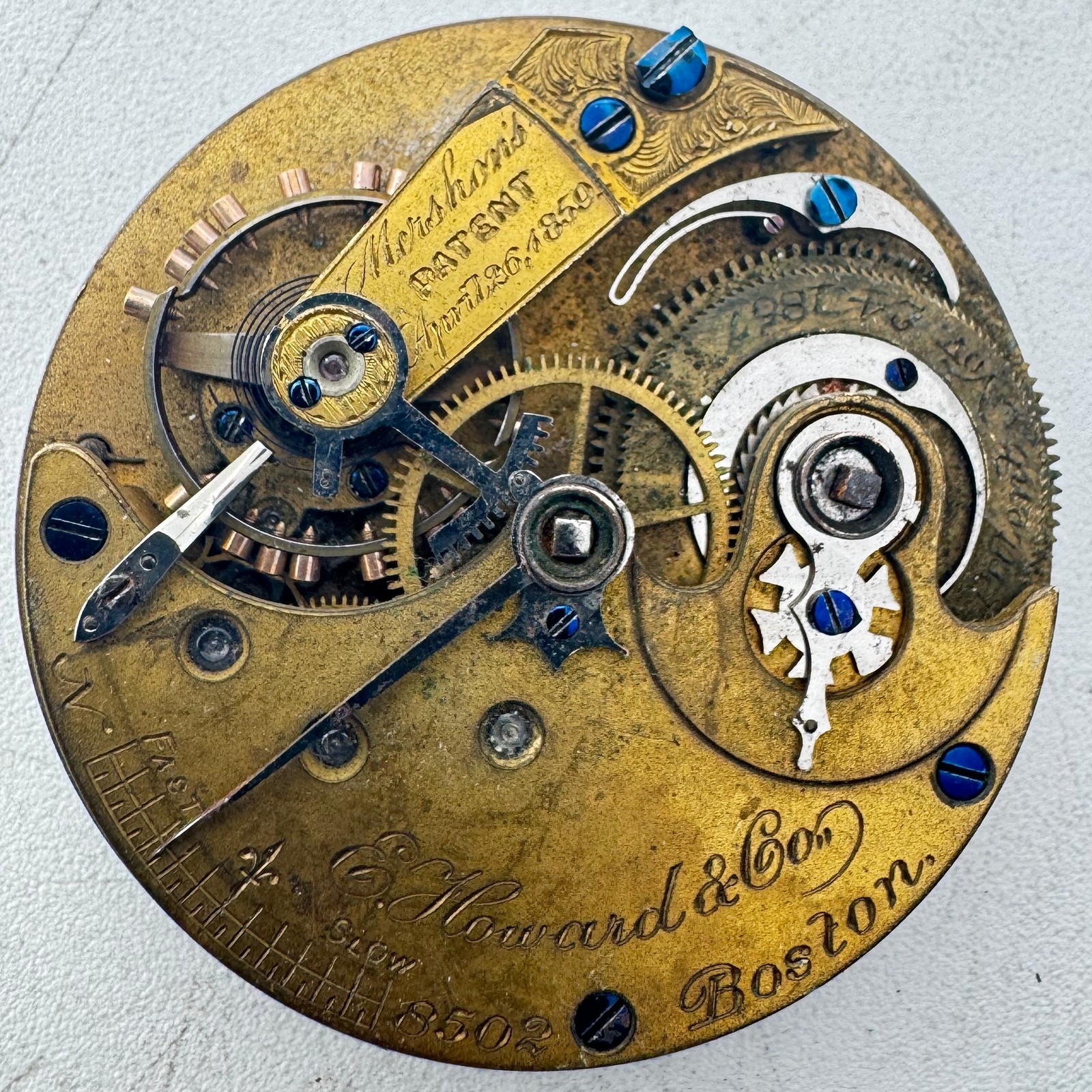 Antique 18s 1861 E. Howard & Co Series III 15J Key Wind Pocket Watch Movement