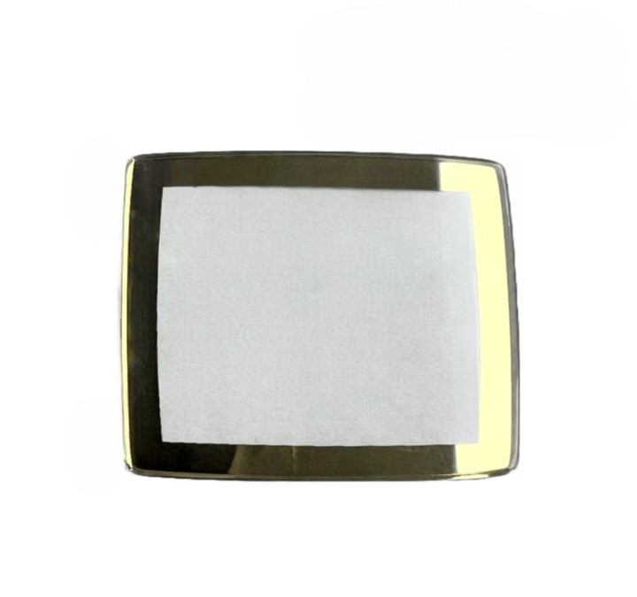 Flat Mineral Glass Crystal w/Gold 2.5mm Rect Shape Cut Corners Dia(27.4mm✘23.5m)
