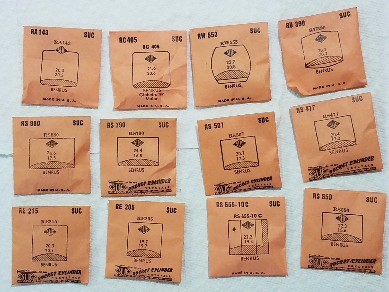 Vintage Benrus Wrist Watch Crystal NOS in orig packaging Free Shipping #27