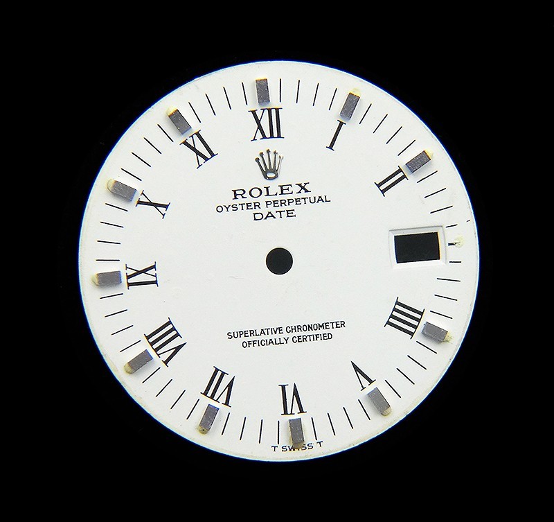 Vintage Genuine Rolex Oyster Date 34mm 1500 Matte White Cream Tritium Watch Dial