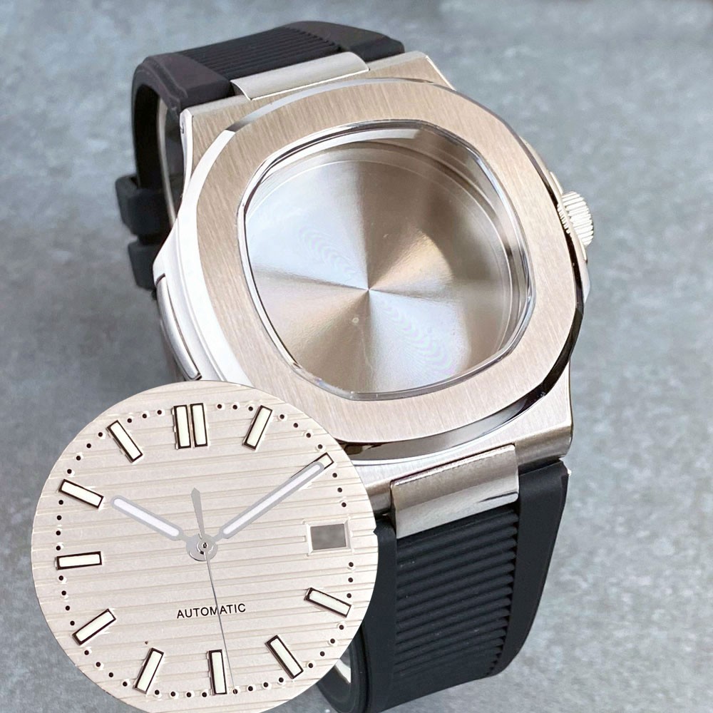 Square 40mm Steel Watch Case (case+strap+dial) Fit Nautilus stlye NH35A NH36A