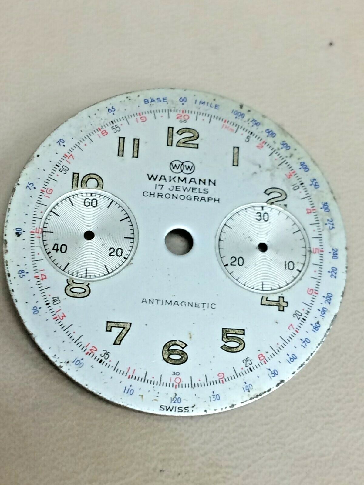 WAKMANN SILVER WHITE DIAL FOR LANDERON CAL 149 17 JEWELS