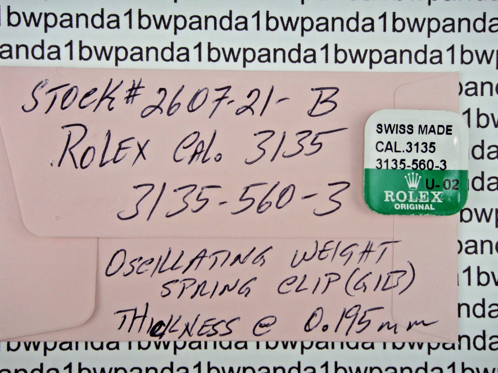 Genuine Rolex 3135-560-3 Oscillating Weight 0.195mm Spring Clip (Gib) 3155=3175
