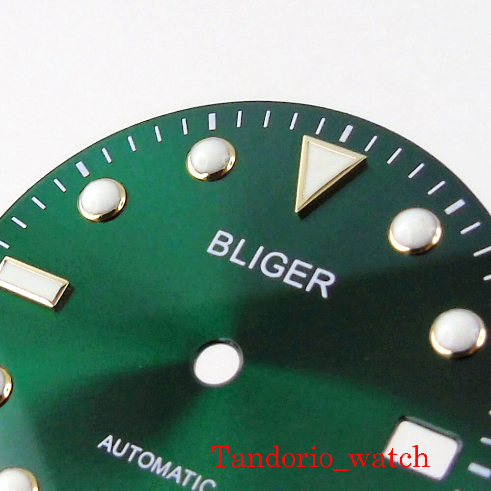 28.5mm Green Bliger Luminous Watch Dial Hand For NH35 NH36 MIYOTA ETA Movement