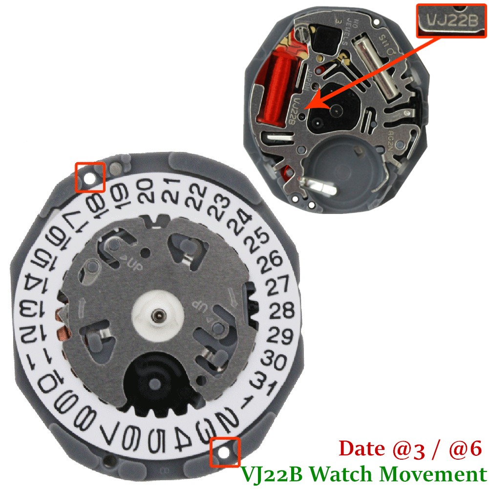 QUARTZ Japan Watch Replacement Movement 4.3mm Height For Hattori VJ22 VJ22B