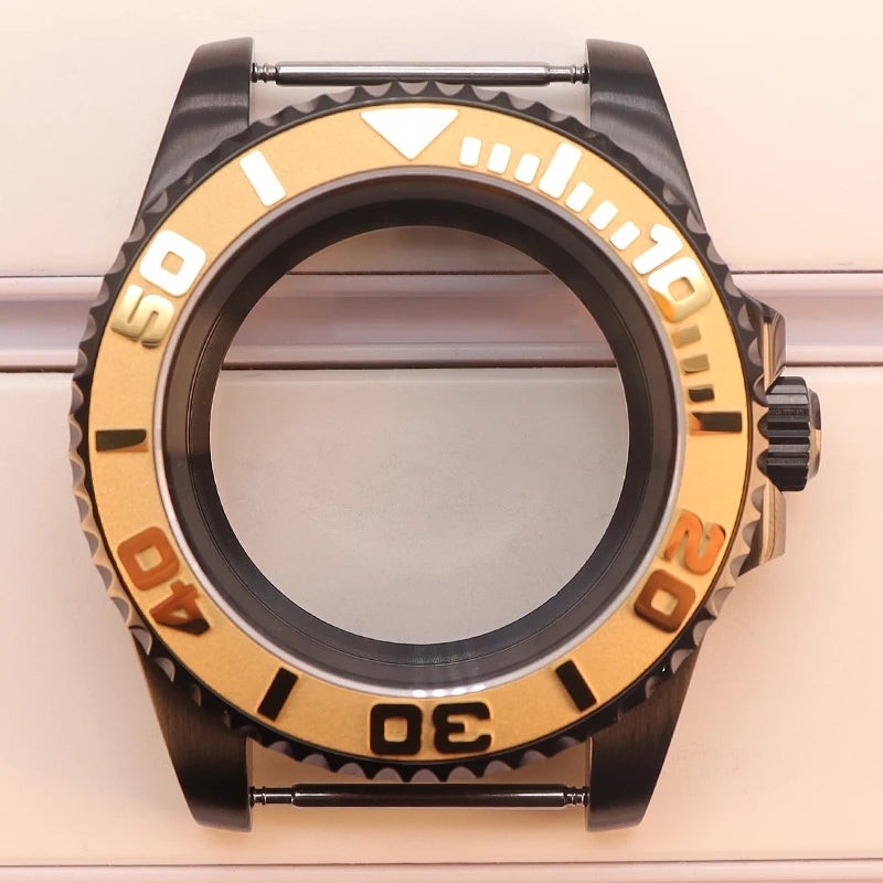 40mm Watch Case Sapphire Yacht Bezel For nh35 nh34 NH36 NH38 Eta2824 Miyota 8215