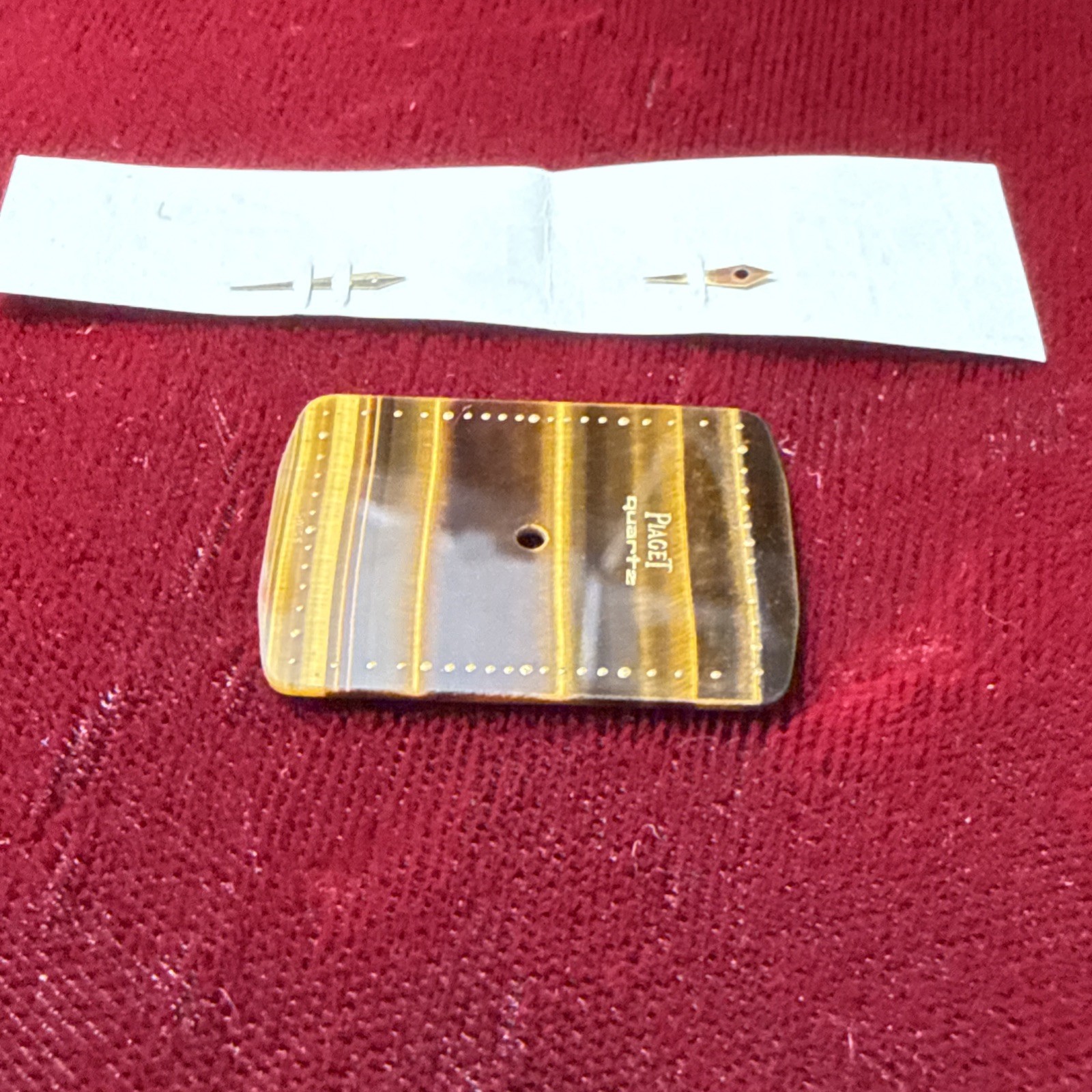 Piaget Quartz Tiger’s Eye Rectangle Stone Dial 18.6mm x 25.7mm w/ Watch Hands