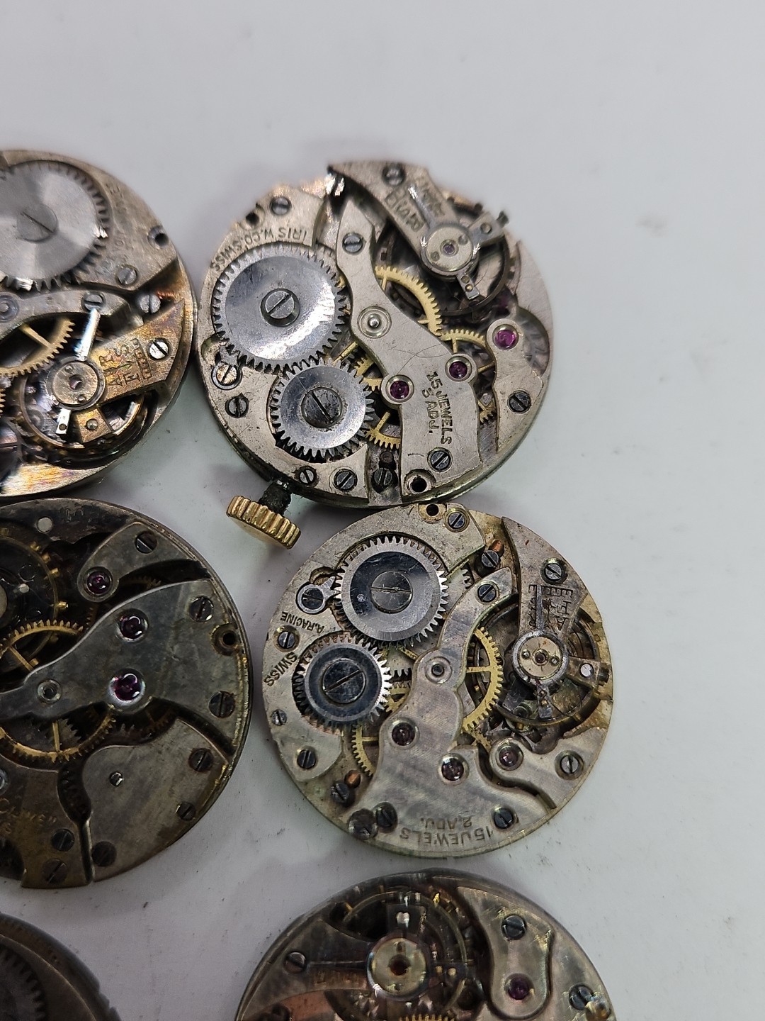 (16) Small Watch Movement Lot Parts/Repair/Crafts (M1)