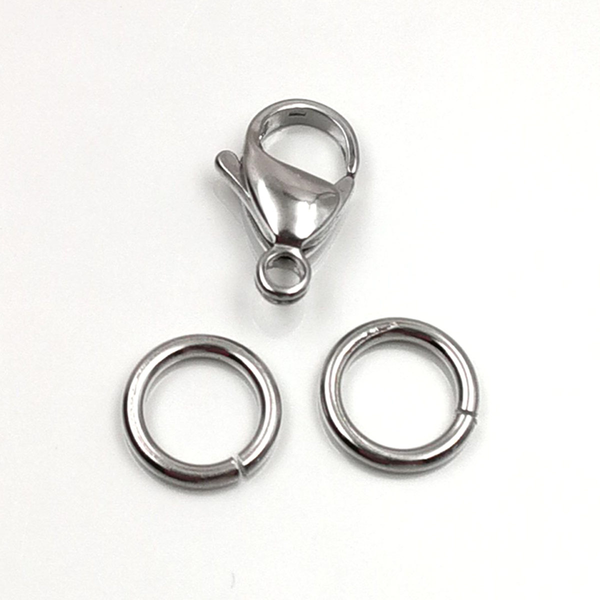 9－19MM Stainless Steel Lobster Clasp pkg. of 10 & 20 Jump Ring / 316L S.steel