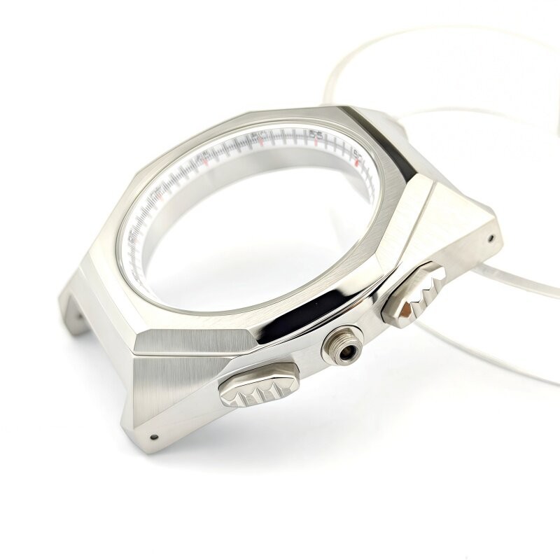 44.5mm Stainless Watch Case+Strap Sapphire for VK63 VK64 Movement 32.5mm Dial
