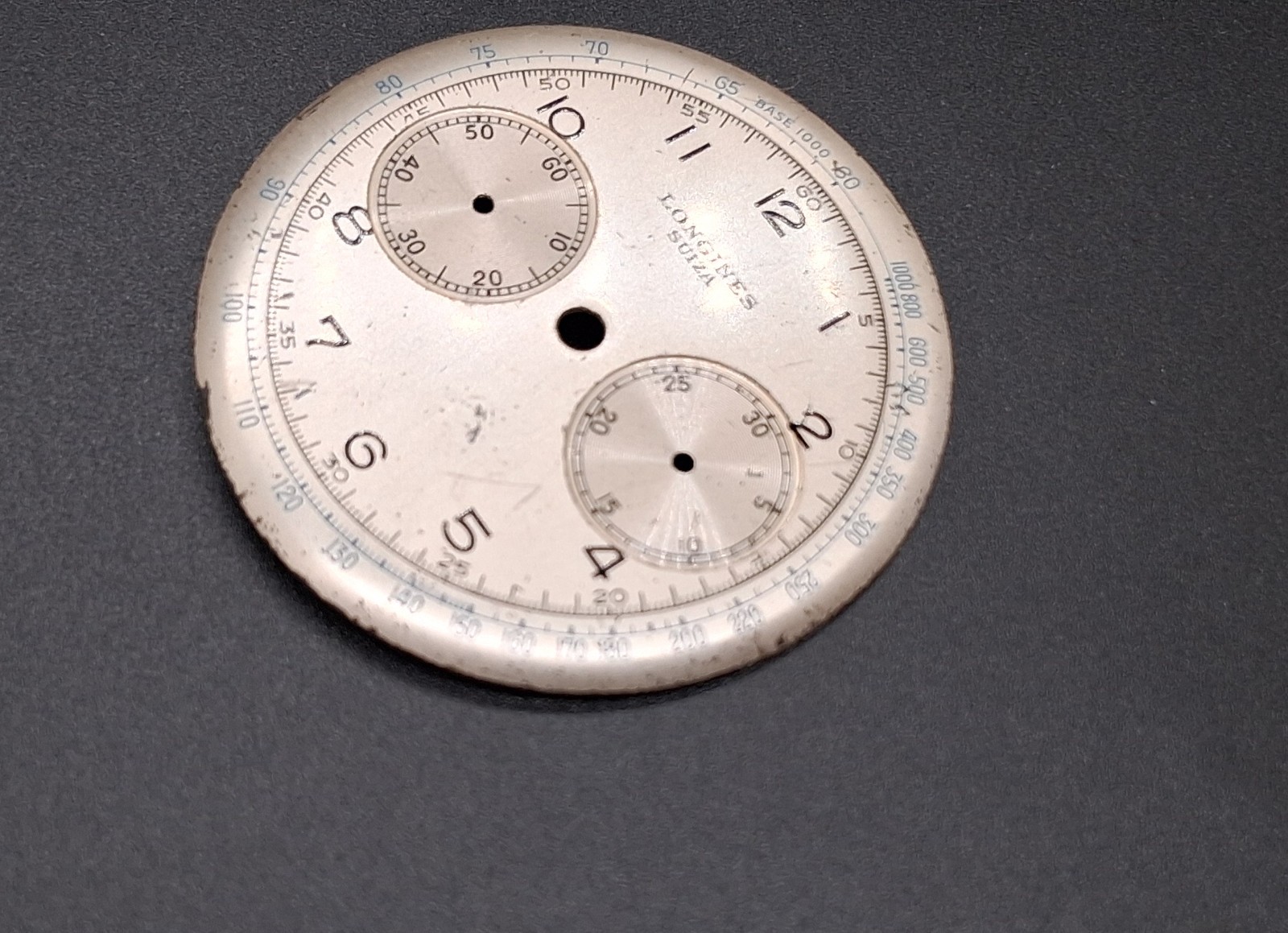 Longines SUIZA 30CH Chronograph Dial 33mm Tachymeter Base 1000 Vintage