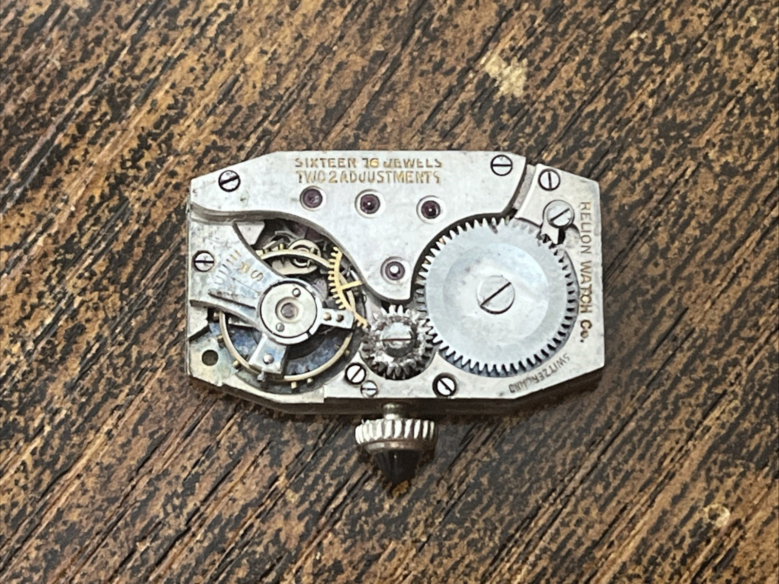 Vtg 1930’s Relion Watch Wind Up Movement 16mm 16 Jewels Swiss FOR PARTS