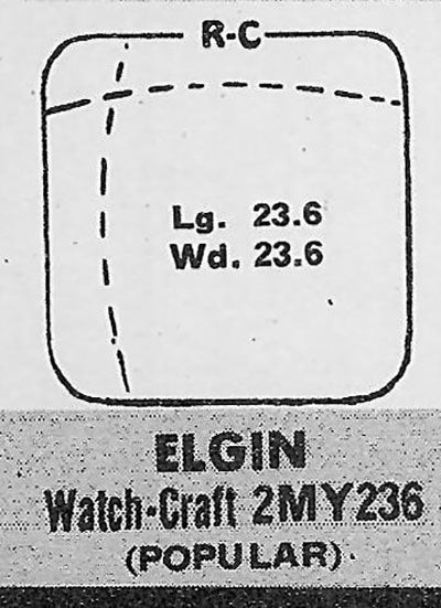 ELGIN : 4802B & 4802G – Square w/Radius Corners 23.6mm x 23.6mm