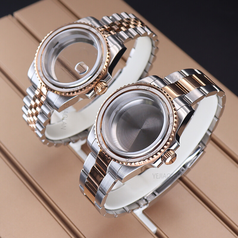 Watch Case Oyster strap Cyclops Sapphire Glass For Seiko nh35 Eta 2824 Movement