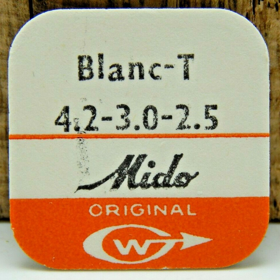 Vintage NOS mido Stainless Steel Watch crown Blanc T 4.2-3.0-2.5 4.2mm signed